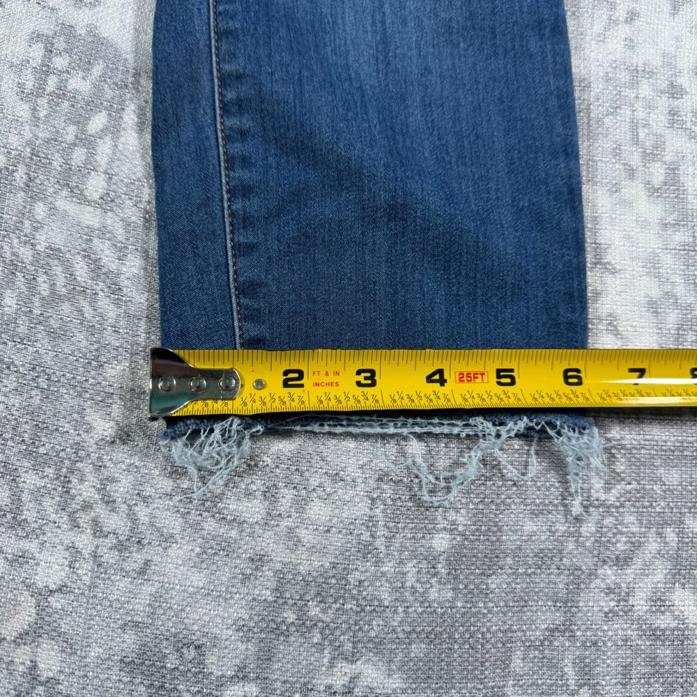 Guess Slim Jeans Women's 28 Blue Raw Hem Mid Rise Medium Wash - Picture 3 of 11
